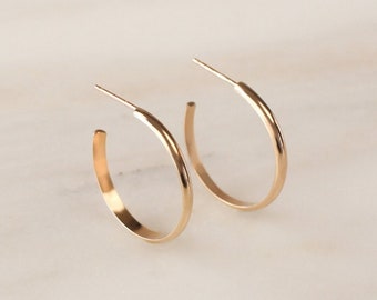 Medium Elle Hoops • Gold, Silver or Rose Gold - Basic Everyday Hoop Earrings - Lightweight Simple Hoops - Gift for Her - Minimalist Simple