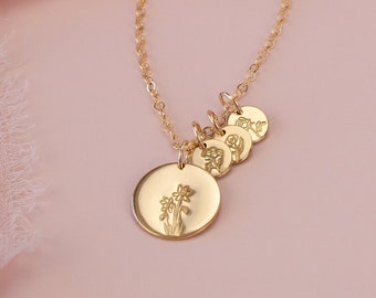 Mama's Garden Necklace • Gold, Rose Gold or Silver - Birth Flower Jewelry - Gift for Mom - Mother's Day Christmas Baby Shower Gift - Charms