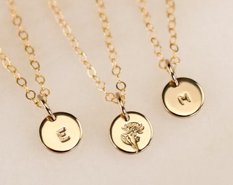 Tiny Initial Necklace • Gold, Rose Gold, or Silver - Letter Name Dainty Layering Charm - Gift for Her New Mom - Personalized Jewelry