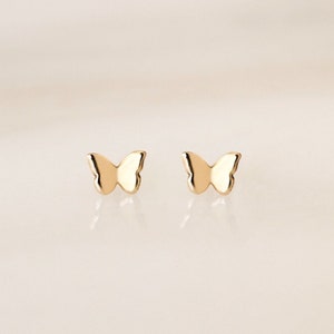 Tiny Butterfly Stud Earrings • Gold, Silver or Rose Gold - Dainty Earrings - Minimalist - Gift for Her - Birthday For Mom - Friend - Sister