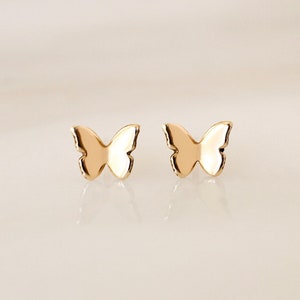 Butterfly Stud Earrings • Gold, Silver or Rose Gold - Dainty Earrings - Minimalist - Gift for Her - Birthday - For Mom - Friend - Sister