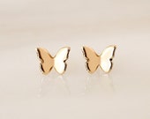 Butterfly Stud Earrings • Gold, Silver or Rose Gold - Dainty Earrings - Minimalist - Gift for Her - Birthday - For Mom - Friend - Sister