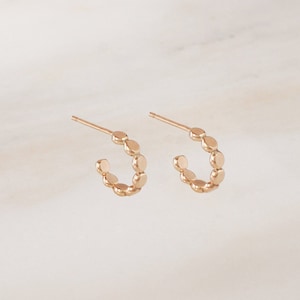 Tiny Cora Hoops • Gold, Rose Gold or Silver - Tiny Hoops - Dot Beaded Earrings - Everyday Jewelry - Minimalist Trendy Dainty - Gift for Her