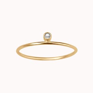 Faye Birthstone Ring • Gold or Silver - Custom Gemstone Ring - Mothers Ring - Personalized Ring - Dainty - Minimalist - Thin - Stacking