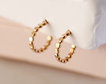 Tiny Dot Hoops • Gold, Rose Gold, or Silver - Dot Hoops - Basic Hoop Earrings - Lightweight Simple - Gold Filled Earrings - Minimalist