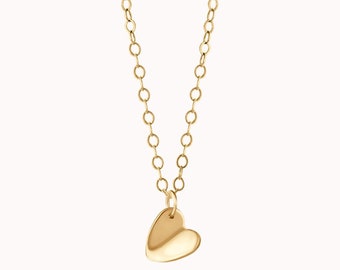 Mini Paper Heart Necklace • Gold, Silver, Rose - Valentine's Day Gift for Her - Birthday Push Present - Love Charm - Anniversary Girlfriend