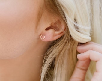 small round studs silver round earrings cute silver earrings Tiny silver earrings minimal silver earrings