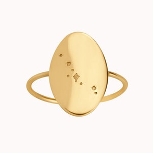 Stella Zodiac Constellation Ring • Gold, Silver or Rose Gold - Celestial Star Jewelry - Oval Signet Ring - Gift for Her Friend Mom Birthday