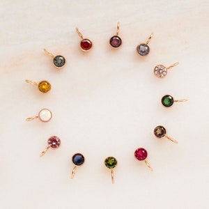Birthstone Charm Add-On - Gold, Silver or Rose Gold - Meaningful Jewelry - Birth Month Gift for Mom - Push Present - Birthday Pendant