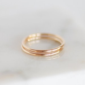 Smooth Stacking Ring Gold, Rose Gold, or Silver Basics Bands Classic Rings Minimalist Modern Dainty Jewelry Stacking Rings image 3