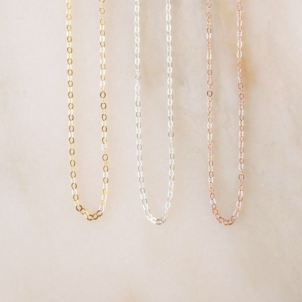 Whisper Chain • Gold, Silver, or Rose Gold - Simple Gold Chain Choker - Dainty Necklace - Layering - Thin Chain Necklace - Basic Minimalist