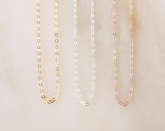 Whisper Chain • Gold, Silver, or Rose Gold - Simple Gold Chain Choker - Dainty Necklace - Layering - Thin Chain Necklace - Basic Minimalist