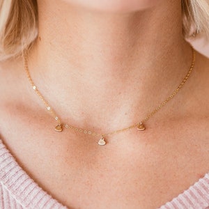 Cleo Heart Choker • Tiny Heart Necklace - New Mom Mother&#39;s Necklace - Gift for Her - Friendship Personalized Custom Dainty Jewelry Layering