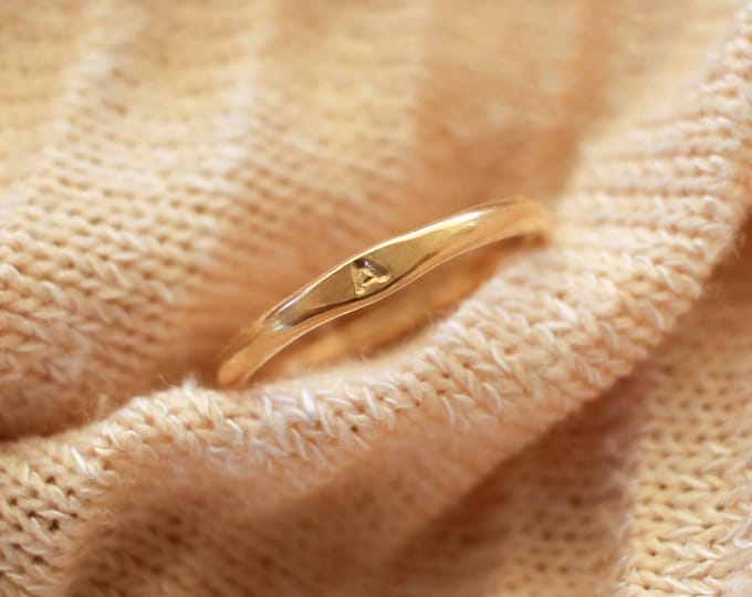 Frankie Signet Ring • Initial Ring - Personalized Ring - Gold, Rose Gold or Silver - Gift for Mom - Custom Jewelry - Stacking Bands - Dainty