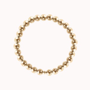 Chunky Beaded Stretch Bracelet • Gold or Silver - Stacking Stretchy Bracelets - Water and Tarnish Resistant Minimalist Gift for Her Friend