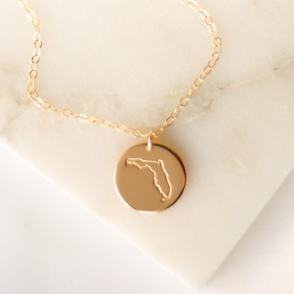 Florida Necklace 14k Gold - Etsy