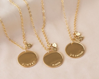 Emilia Personalized Charm Necklace • Gold, Silver or Rose Gold - Names Birthdays Dates Kids Initials - Gift for Mom, Grandma, Sister, Aunt