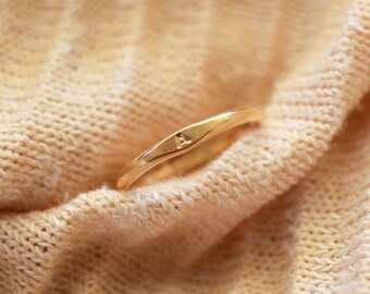 Frankie Signet Ring • Initial Ring - Personalized Ring - Gold, Rose Gold or Silver - Gift for Mom - Custom Jewelry - Stacking Bands - Dainty