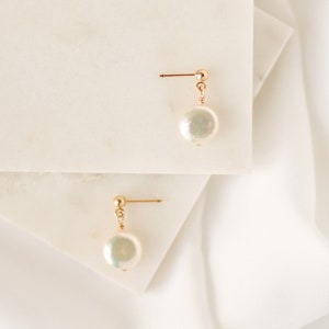 Lana Pearl Drop Earrings • Gold, Silver, or Rose Gold - Bridal Earrings - Bridesmaid Jewelry - Gifts for Her - June Birthstone - Gold Filled