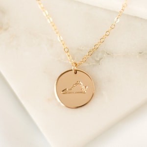 Virginia State Necklace • 14k Gold Filled, 14k Rose Gold Filled, or Sterling Silver - Personalized - Gift for Her Home - Best Friends