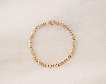 Wyatt Chain Bracelet • Curb Layering Chain - 14k Gold Filled or Sterling Silver - Everyday Chain - Gift for Her - Dainty and Bold Chain