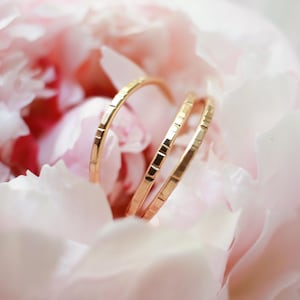 Birch Textured Stacking Ring • Gold, Rose Gold or Silver - Skinny Ring - Textured Ring - Hammered Ring - Simple Gold - Knuckle Midi Pinky