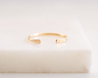 Travelers Cuff Ring • Gold, Silver, or Rose Gold - Stacking Ring - Open Front Ring - Textured Ring - Hammered Ring - Simple Gold Ring
