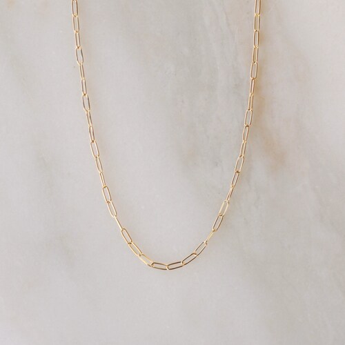 Sterling Silver Paperclip Chain Necklace Dainty Sterling Etsy
