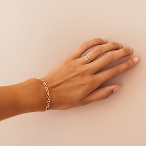 Vogue Chain Bracelet • Gold or Silver - Simple Stacking Bracelet - Modern Layering Chain - Gold Cable - 14k Gold Filled - Sterling Silver