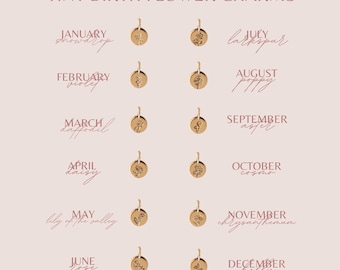 Tiny Birth Flower Charm • Add On Personalized Pendant - Floral Jewelry - Removable Charm - Mothers Day Gift for Her - New Mom - Birthday