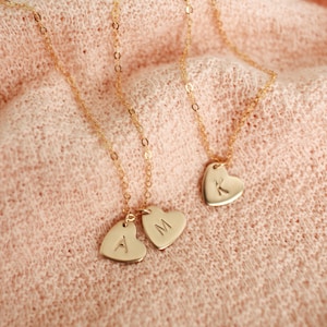 Fiona Heart Necklace - Mothers Necklace - Friendship Necklace - Personalized Necklace - Initial Necklace - Custom Dainty Jewelry Gold Filled