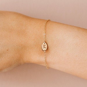 Lydia Oval Initial Bracelet • Gold, Rose Gold, or Silver - Personalized Jewelry - Gift for Mom - Bridesmaid - Baby Shower - Minimalist