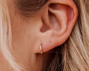 Tiny Everyday Hoops • Gold, Rose Gold, or Silver - Basic Hoop Earrings - Lightweight Simple Hoops - Gold Filled Earrings - Minimalist Simple