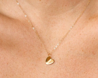 Mini Paper Heart Necklace • Gold, Silver, Rose - Valentine's Day Gift for Her - Birthday Push Present - Love Charm - Anniversary Girlfriend