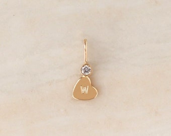 Caitlin Covington X NOLIA - Add On Charm Only • Personalized Heart Initial, Mother's Day Gift Idea, Diamond Charm, Gift for Her