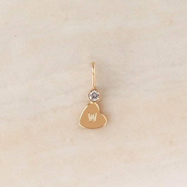 Caitlin Covington X NOLIA - Add On Charm Only • Personalized Heart Initial, Mother's Day Gift Idea, Diamond Charm, Gift for Her