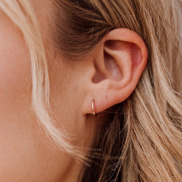 Tiny Everyday Hoops • Gold, Rose Gold, or Silver - Basic Hoop Earrings - Lightweight Simple Hoops - Gold Filled Earrings - Minimalist Simple