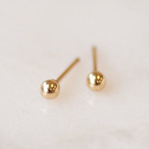 Nova Ball Studs • Gold, Silver or Rose Gold - 14k Gold Simple Ball Posts - Small Earrings - Tiny Studs - Small Round Posts Dainty Minimalist