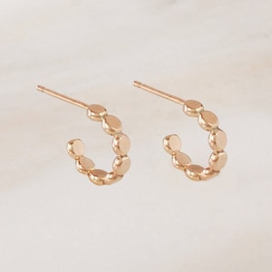 Tiny Cora Hoops • Gold, Rose Gold or Silver - Tiny Hoops - Dot Beaded Earrings - Everyday Jewelry - Minimalist Trendy Dainty - Gift for Her