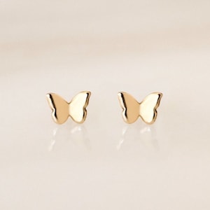 Tiny Butterfly Stud Earrings • Gold, Silver or Rose Gold - Dainty Earrings - Minimalist - Gift for Her - Birthday For Mom - Friend - Sister