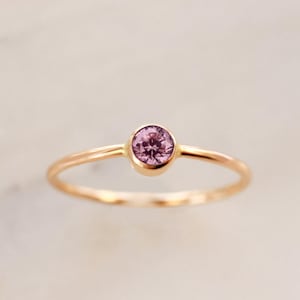 Pink Tourmaline Ring • October Birthstone Ring - Gold, Silver or Rose Gold - Gemstone Stacking - Gift for Her New Mom Baby Shower Birthday