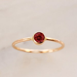 Garnet Ring • January Birthstone - Gold, Silver or Rose Gold - Dainty Gemstone Ring - Gift for Mom Her Friend Sister - Baby Shower Birthday