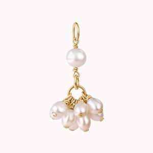Pearl Blossom Add On Charm • Gold, Silver or Rose Gold - Bridal Jewelry - Freshwater Pearls - Bridesmaid Gift for Her - Removable Pendant