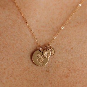 Mama's Garden Necklace • Birth Flower Jewelry - Gift for Mom - Mother's Day - Baby Shower Gift - Charms - 14k Gold Filled or Sterling Silver image 1