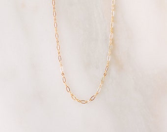 Sweet Chain Choker • Gold or Silver - Basic Gold Chain Necklace - Dainty Unique Simple Layering Necklace Thin Chain Necklace 14k Gold Filled