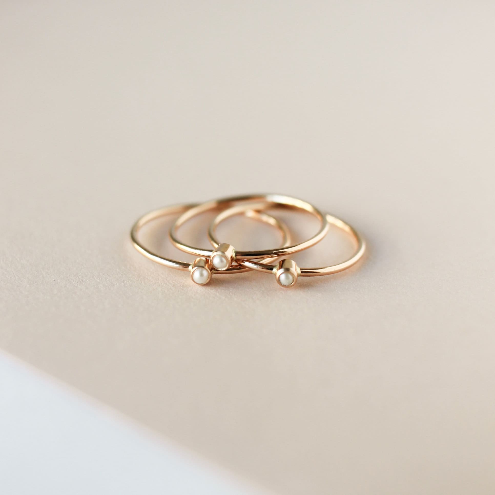 Tiny Pearl Ring June Birthstone Ring 