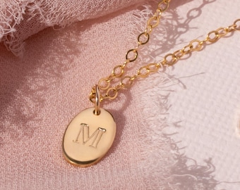 Lydia Oval Initial Necklace • Gold, Rose Gold, or Silver - Personalized Jewelry - Gift for Mom - Bridesmaid - Baby Shower Gift - Minimalist