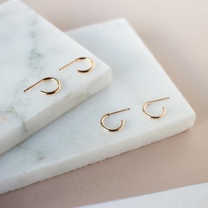 Tiny Everyday Hoops Gold, Rose Gold, or Silver Basic Hoop Earrings ...