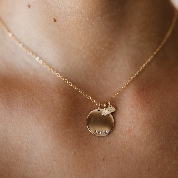 Emilia Personalized Charm Necklace Gold Silver or Rose Gold Names Birthdays Dates Kids Initials Gift for Mom Grandma Sister Aunt Etsy