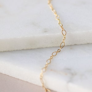 Sweet Chain Bracelet Gold or Silver Unique Oval Chain Stacking Bracelet Layering Simple Dainty 14k Gold Filled Sterling Silver image 3